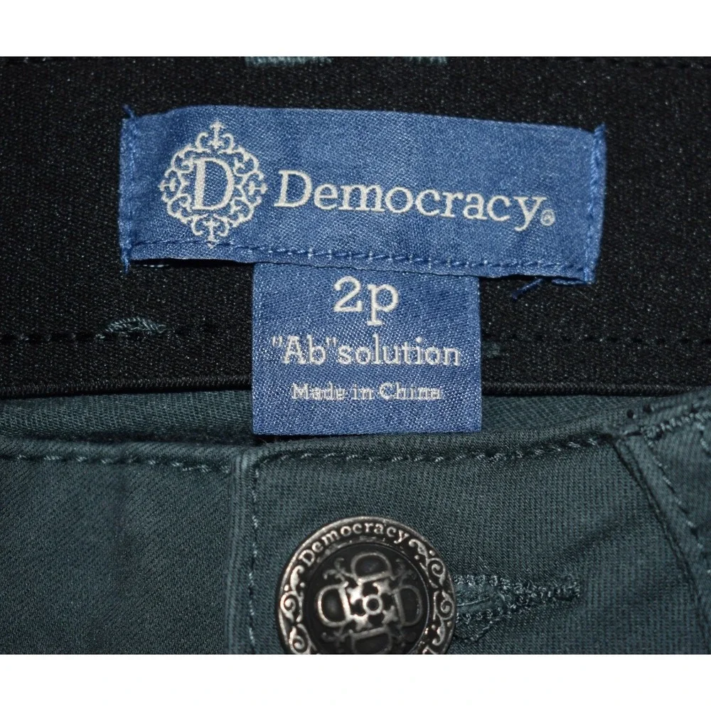 Democracy Absolution Straight Leg Pants 2P Sage/teal Green B1560VMX229 Petite